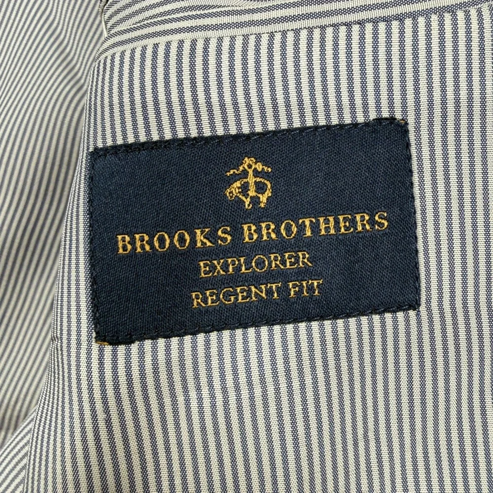 Brooks Brothers Sport Coat Mens 42R Grey Explorer Regent Fit Wool Plaid Blazer